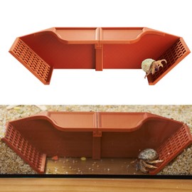 Swirge Hermit Crab Underground Hideout Cave Corner, 3 in 1 Multiple Shape Hermit Crab Climbing Accessories, Reptile Tank Accessories for Gecko Frog Tortoise