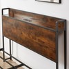 Full Size Bed Frame with Headboard and Storage Shelf, Metal