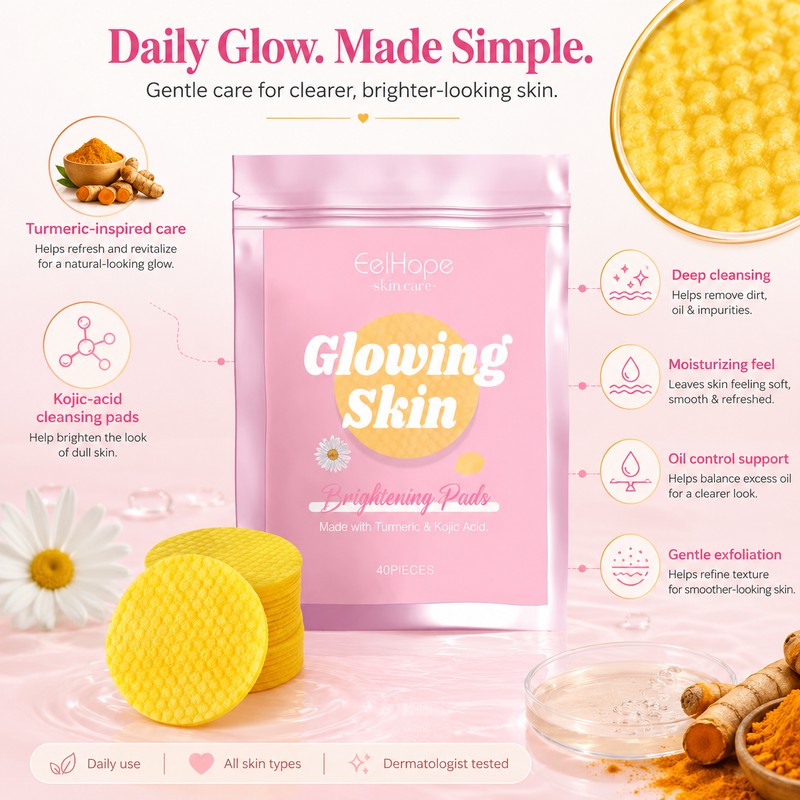Turmeric Kojic Acid Cleansing Pads for Face – Exfoliating Toner