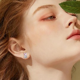 HOOHWE 925 Sterling Silver Stud Earrings for Women Capybara/Axolotl/Pig Hypoallergenic Animal Jewellery Gift for Girls Children Women, Sterling Silver