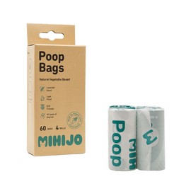 Mihijo Poop Bags Natural Vegetable Based 60 Bags