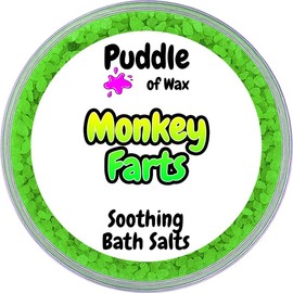 Soothing Salts - Set of 3 x150g Tubs - Dead Sea, Himalayan & Epsom Salt Blend - Muscle Soak - Mixed Scents - Puddle of Wax - Made in The UK (Black Cherry, Monkey Farts & Orange Zest)