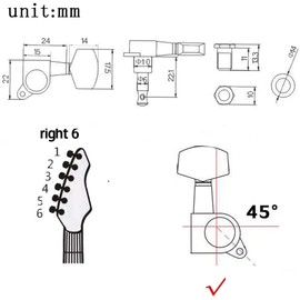 sdwutong Guitar Locking Tuners (6 for Right) Guitar Tuning Keys Pegs Guitar Machine Heads for Strat Tele