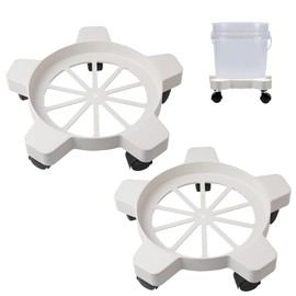CNQLIS 5 Gallon Bucket Dolly with 5 Smooth-Rolling Swivel Casters,75 lbs,No Tip or Spilling for 5 Gallon Bucket and Flowerpot,11" Inside Diameter （2Pcs）