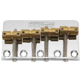 Wilkinson WBBC Vintage 4 String Base Bridge Brass Saddle for Fender Precision Base/Jazz Bass, Chrome