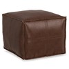 SIMPLIHOME Brody 18-inch Wide Square Pouf in Distressed Dark Brown