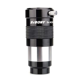 Svbony SV136 Barlow Lens 3X, 1.25 Inch Achromatic Barlow FMC Metal Telescope Accessories for Planetary Observation Photography