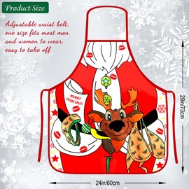 Nialnant 3 PCS Christmas Apron, Holiday Kitchen Cooking Aprons Santa/Elk/Elf Legs/Snowman Style Christmas Decoration Apron for Adult Women Men Chef Friends Christmas Party BBQ Cooking Baking Craft