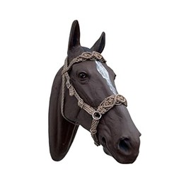HORSE bitless bridle horse tack side pull hackamore macrame with jasper beads