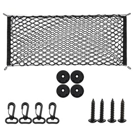 SANJAOYEE Car Cargo Net, 43.3 x 15.7 inches (110 x 40 cm), 2 Layers, Multi-functional Luggage Net, Trunk Cargo, Cargo Fixing, Ceiling Net, Cargo Loss, Storage Net, Strong Elasticity, Prevents Luggage