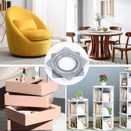 4 Inch Square Lazy Susan Turntable Bearings Galvanised Steel Rotating Bearing Swivel Plate for TV Rack Computer Monitor Turntable