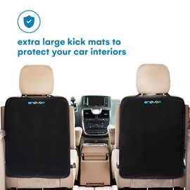 Enovoe Kick Mats Back Seat Protector for Kids - 2 Pack - Premium Quality Car Seat Back Cover Offers Waterproof Protection of Your Upholstery from Mud and Scratches - Backseats Kick Protector for Child
