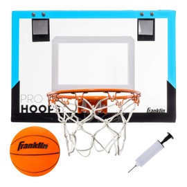 Franklin Sports Over The Door Mini Basketball Hoop - Slam Dunk Approved - Shatter Resistant - Accessories Included, Blue, One Size