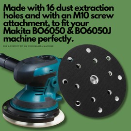 150mm 6" Replacement Backing pad for Makita BO6050 & BO6050J Random Orbital Sanders
