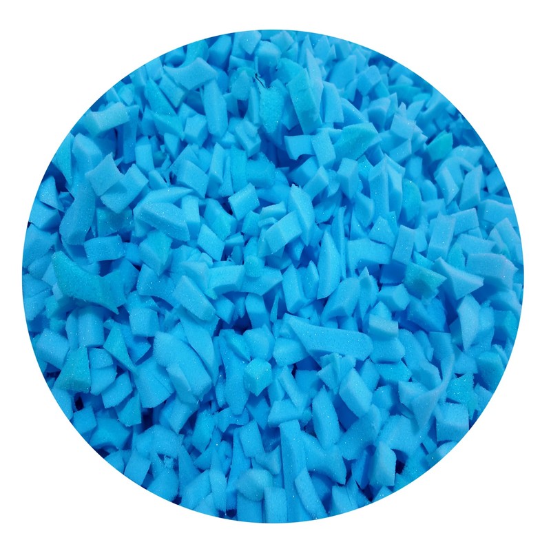 Blue 10Ibs Shredded Memory Foam Filler for Bean Bags, Pillows