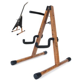 Electric Guitar Stand, Universal A-Frame Bass Stand with Anti-Tip Arm & EVA Pads, Electric Bass Rack Holder Fit Kelly, Rhoads, Firebird, Explorer, Strandberg, or Other Extreme Shape for Studio Stage