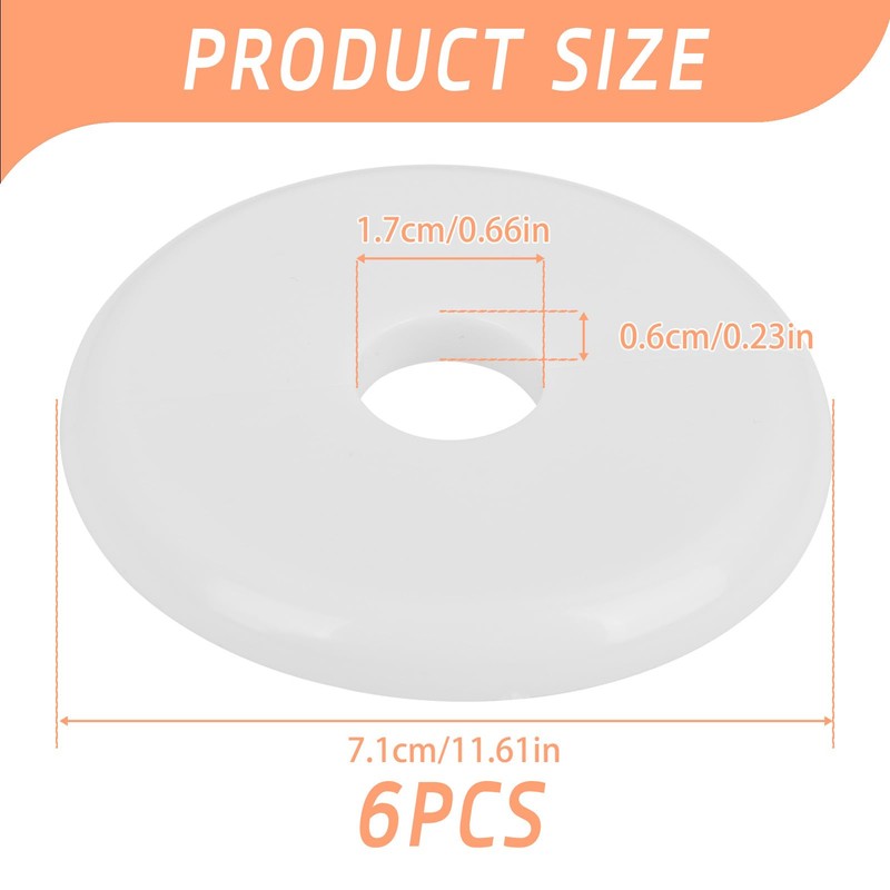 TNJPSEK 6 Pack 17mm Plumbing Cover Decorative Hole Plate, Self-Adhesive