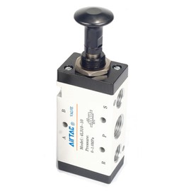 Push-Pull Valve AirTAC 4L310-10 3/8" NPT 5/2 Way Hand Lever 2 Position 5 Way Pneumatic Air Manual Control Direct Acting Type 0-145 PSI
