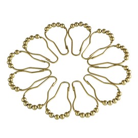 Kingston Brass SRCR127 Edenscape Roller Ball Shower Curtain Rings (12 pcs/Set), Brushed Brass