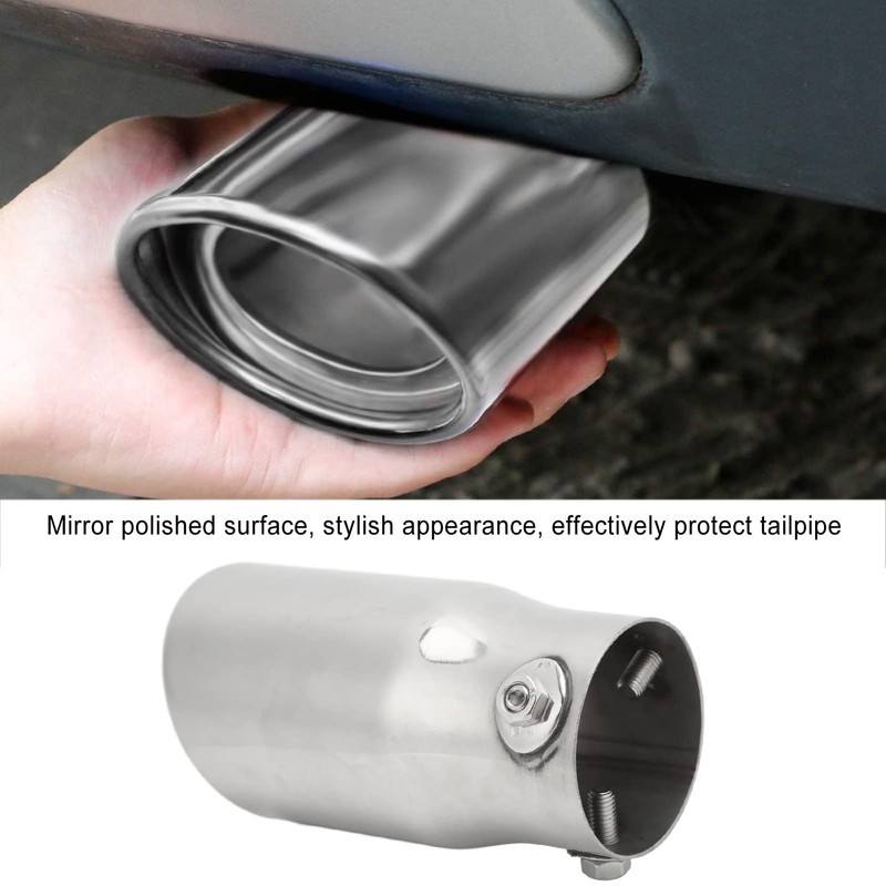 Akozon Exhaust Tip, Universal Inlet 63 mm Outlet 76 mm