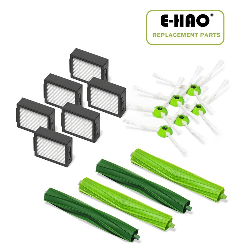E-HAO Replacement Vacuum Parts for iRobot Roomba i1+/i2+/i3+/i4+/i5+/i6+/i7+/i8+/j5+/j6+/j7+/j8+/j9+/E5/E6, 2 Set