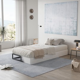 HUEIIS Box Spring Twin Size 5 Inch Low Profile Heavy Duty Metal Frame Mattress Foundation, Quiet Noise-Free,Easy Assembly, 3000lbs Max Weight Capacity