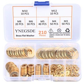 Brass Washers Assortment kit 7 Size M3 M4 M5 M6 M8 M10 M12 Brass Flat Washers for Screws Bolts