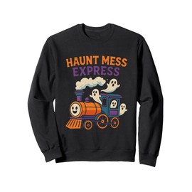 Spooky-cute ghost train — Haunt Mess Express design Sweatshirt