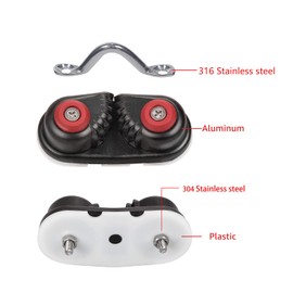 GANGUOLA Boat Cam Cleats for Rope, Marine Line Cleats, Ball Bearing Fast Entry for Line Sizes Up to 5/8 Inch, Sailing Sailboat Kayak Accessories(2 Pcs)
