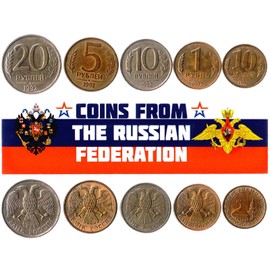 5 Russia Coins from Eurasia | Old Collectible Russian Cash Lot | Perfect Choice For Your Coin Bank, Holders And Collection Album
