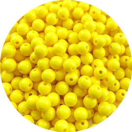 Jmassyang 800 Pieces 6mm Acrylic Round Beads Smooth Spacer Plastic Pastel Craft Beads for DIY Craft Jewelry Making Bracelets Necklaces Earring Crafting Supplies (Yellow)