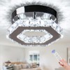 Cainjiazh Dimmable Crystal Chandelier Mini LED Flush Mount Ceiling Light