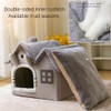 Luxury Double Roof Indoor Dog House Cat Nest,Foldable Warm Soft