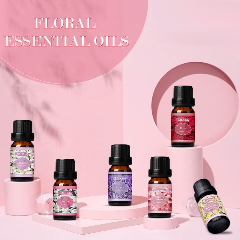 SALKING Floral Essential Oils Set, Premium Pure and Natural Essential Oils,