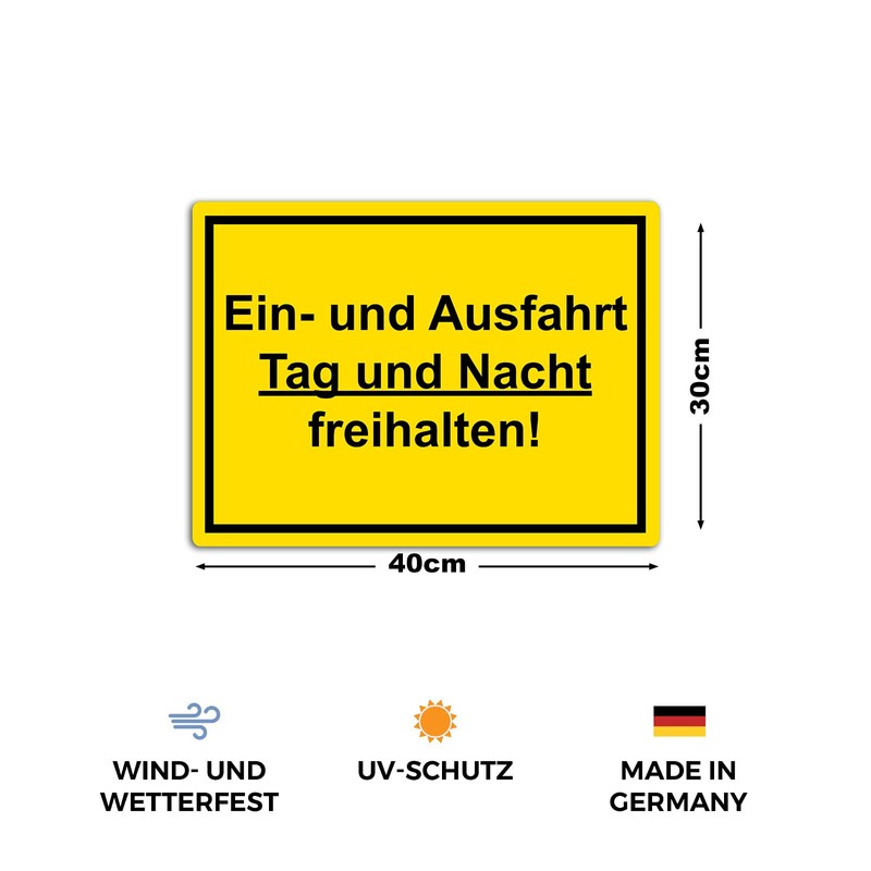 Strobo XXL Einfahrt und Ausfahrt freihalten sign, 40 x 30