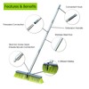 PHYEX Upgraded 18" Push Broom with Adjustable Long Handle, Total