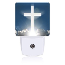 BLYKVGHQ Cross Heaven Night Light,Modern Night Lights Plug into Wall,Dusk to Dawn Sensor Nightlight for Kids Bathroom Kitchen Hallway Bedroom Decor