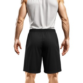 NY Threads Pantaloncini Sportivi da Uomo – Asciugatura Rapida, vestibilità Ampia, Leggeri, Ideali per Corsa, Allenamento E Palestra, con Tasche, Nero, XXL