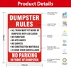 JesmaySigns (2 Pack) Dumpster Rules Sign, 14"x10" Private Dumpster No