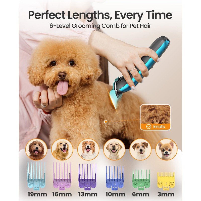 oneisall Attachment of 6 guide combs for DTJ-002 dog clippers