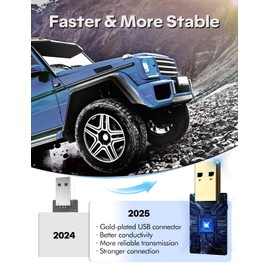 Wireless CarPlay & Android Auto Adapter - 2025 Version Mini and Stable, Fast Wi-Fi, Compatible with 2016+ Cars, iOS 10+ and Android 10+ - Connected and Smooth Driving