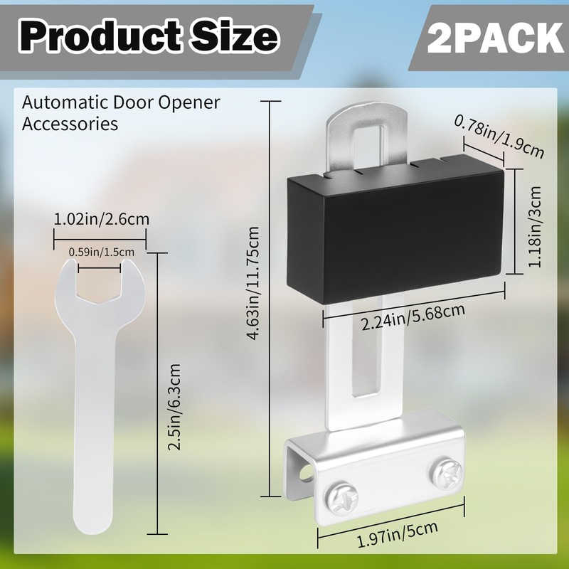 2-Pack Square Gate Magnet with Mounting Bracket & Wrench for
