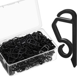 Marsui Christmas Light Clip Outdoor Gutter Hook Weatherproof Outdoor Light Clip Holiday Light Clip for Christmas Decoration String Light (Black, 200 Pieces)