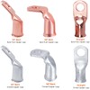 90° Pure Copper Cable Lugs 8pcs 4/0 AWG-3/8 90 Degree