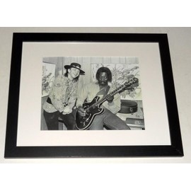 Cleveland Vinyl Framed Stevie Ray Vaughan/Buddy Guy 1985 SRV poster 13""x16"" Blues Legends!, black