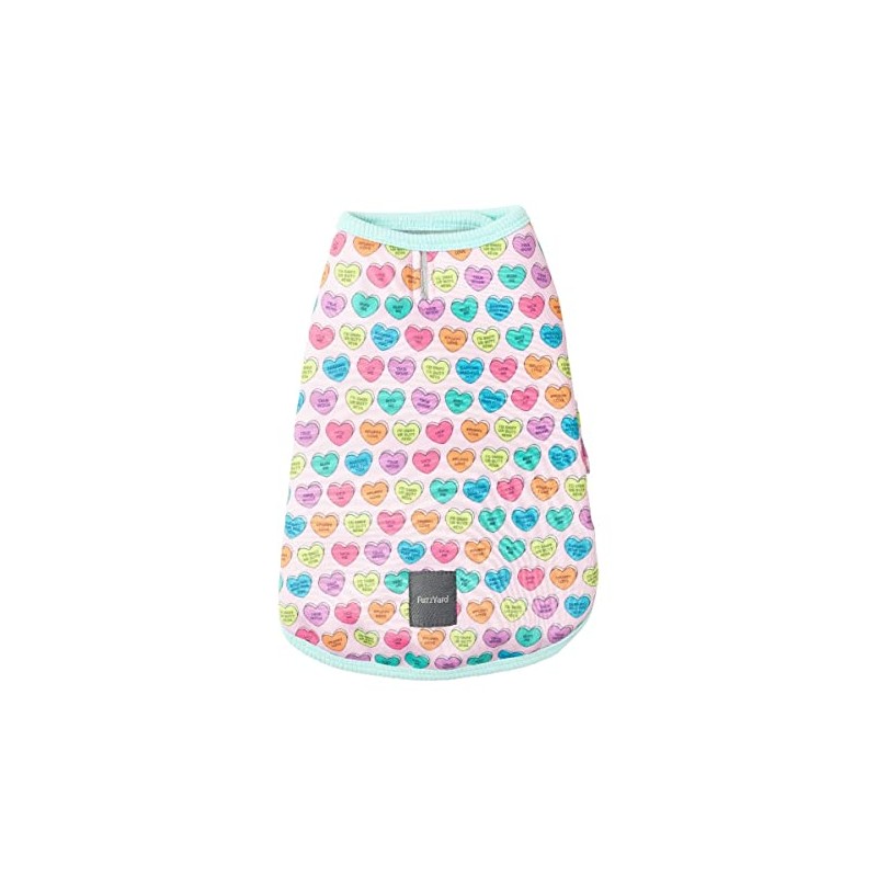 FuzzYard Candy Hearts Valentine's Fleece Lined Wrap Vest for Dogs