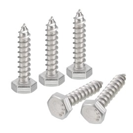 sourcing map Hex Head Lag Screws Bolts, 50pcs 1/4" x 1-1/4" 304 Stainless Steel Partial Thread Wood Screws