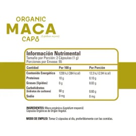 Maca Orgánica 110 Cápsulas Organic Side Vegetal