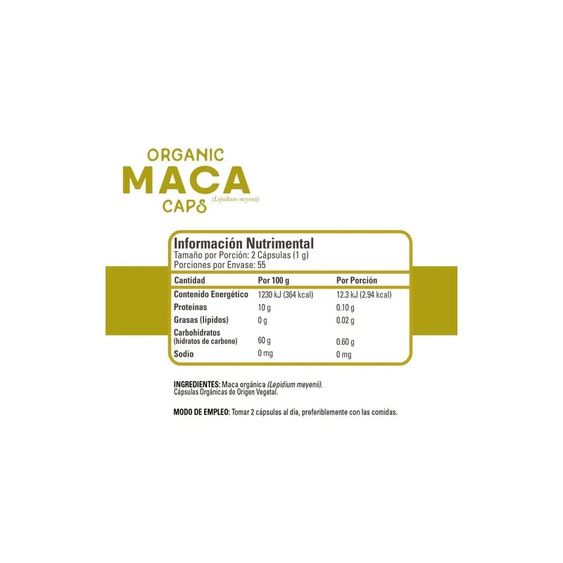Maca Orgánica 110 Cápsulas Organic Side Vegetal