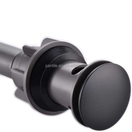 11/4'' Size Matte Black Plastic Basin Pop up Drain With Overflow Wash BasinMaterial: ABS Plastic, Color: Black